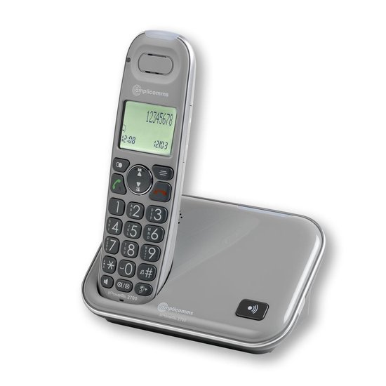 Amplicomms PowerTel 2700 Grijs Dect telefoon voor slechthorenden en slechtzienden