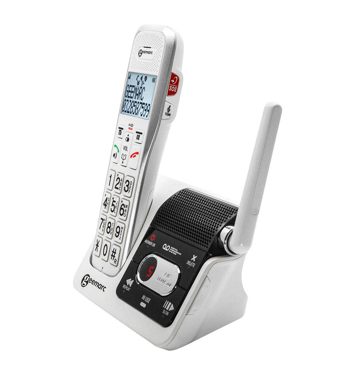 Geemarc - AmpliDECT 595 ULE - Vaste telefoon - Draadloos - Voor slechthorenden en slechtzienden - Met 50 dB geluidsversterking