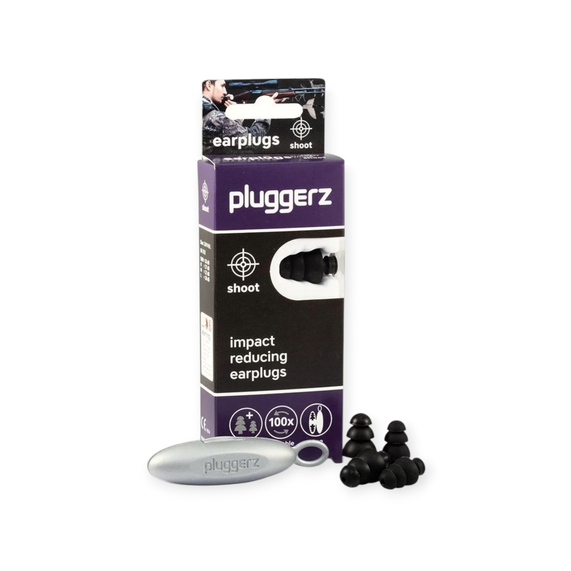 Pluggerz Shoot Uni-Fit - uniwersalne zatyczki do uszu na strzelnice i pokazy fajerwerków