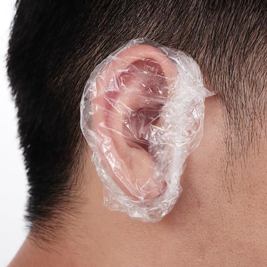 100x Oor Beschermer Plastic - Douche Kapje voor Oren - Oor Muts - Bescherm oren bij oorontsteking