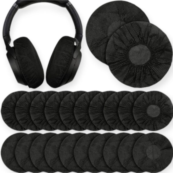 Couvre-casques élastiques jetables universels Noir - 100 pièces – Image 2