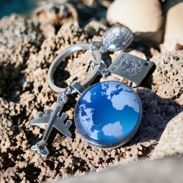 Hearing Good keychain world blue white - Image 2