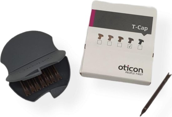 Oticon T-cap | Donker Bruin | hoortoestel onderdeel | voor in het oor hoortoestellen