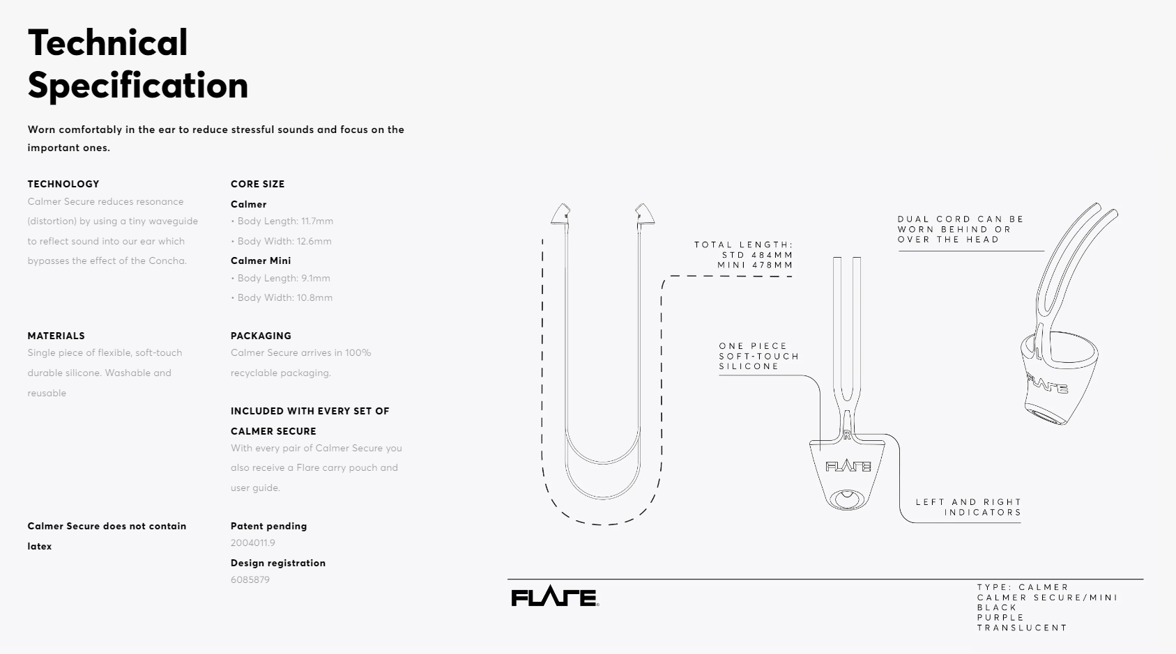 Flare Audio Calmer Secure mini - Zwart