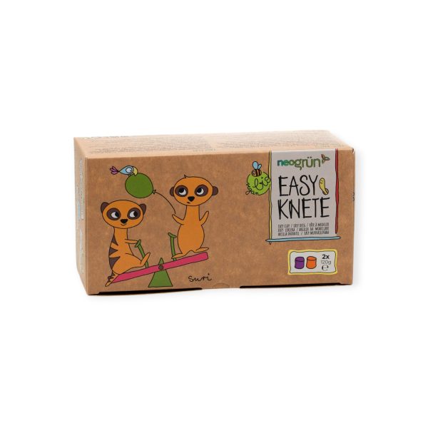 Neogrün Easy Putty Vegan - Conjunto de argila orgânica para crianças em laranja e violeta, brinquedos seguros e amigos do ambiente - Image 3