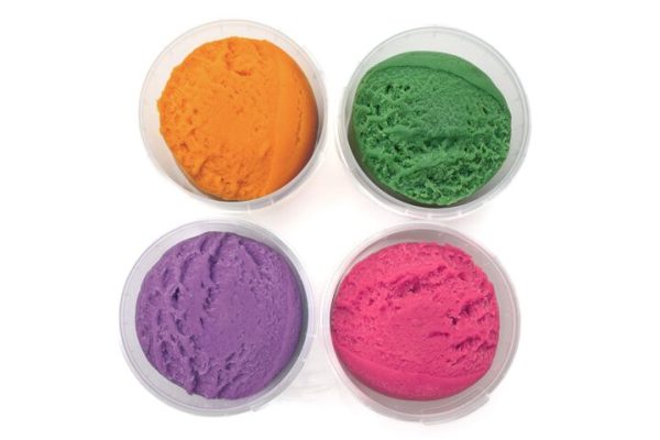Neogrün Vegan Clay Set - 4 kolory organicznej glinki dla dzieci: Pomarańczowy, Zielony, Różowy i Fioletowy - obrazek 4