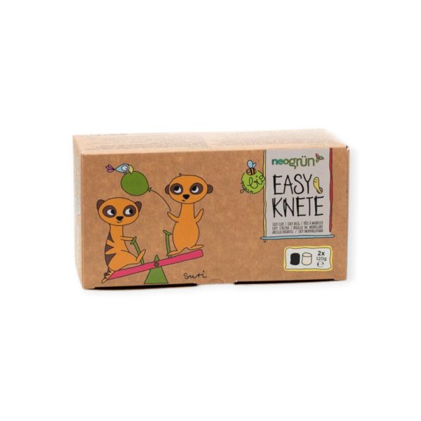 Neogrün Bio Easy Knete Vegan Set Set Suri preto e branco - Image 2