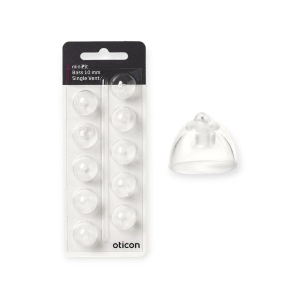 oticon minifit bass tip 10mm enkele venting