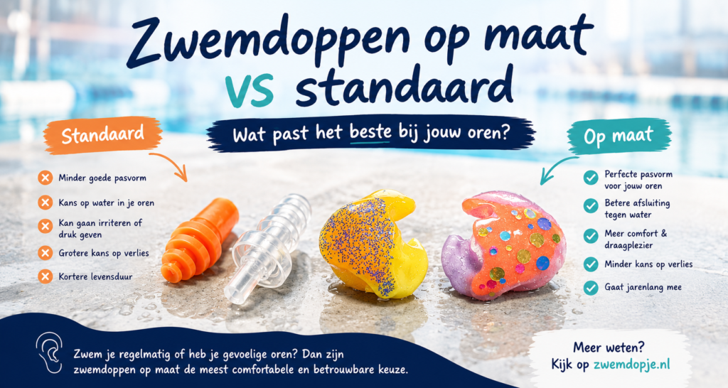 Het verschil tussen standaard en maatwerk zwemdoppen