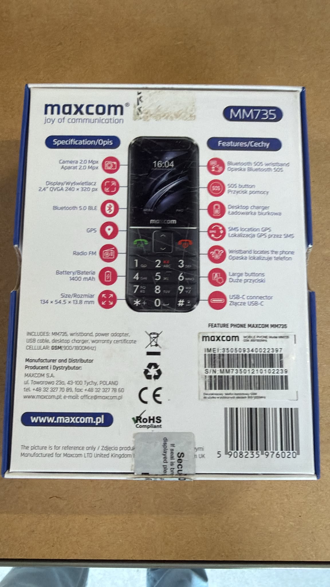 Maxcom MM735 met SOS armband - Tweede kansje - Afbeelding 6